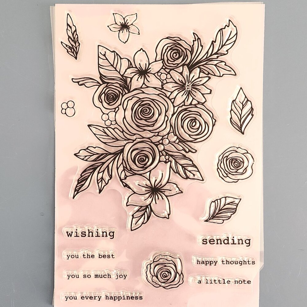 #16 Stamp Set Flower Bouguet Thinking of You Card Making Scrapbooking